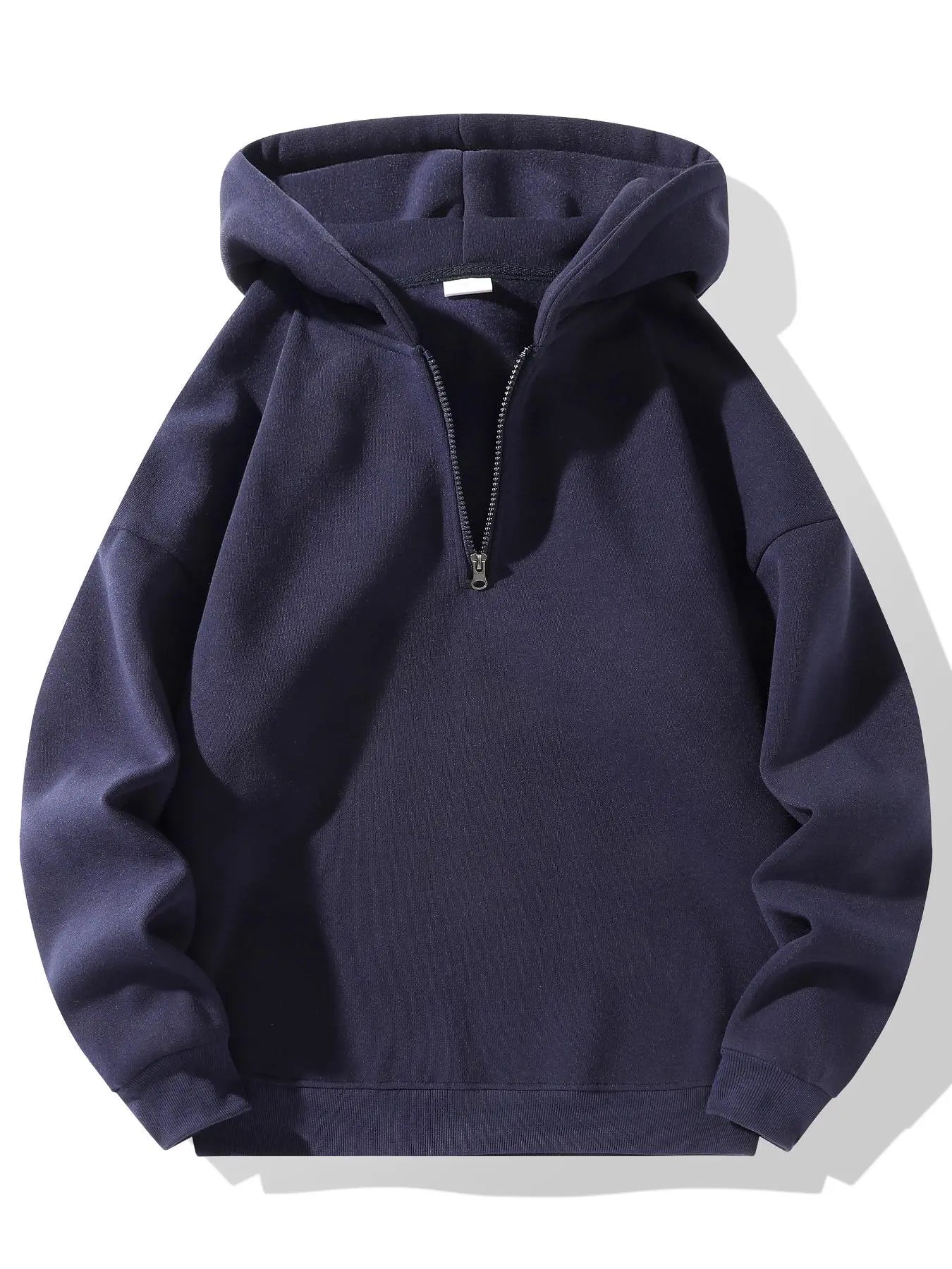 Men's Essential Half Zip Hoodie with Drop Shoulder Design, Regular Fit Long Sleeve Sweatshirt for Fall and Winter Casual Wear