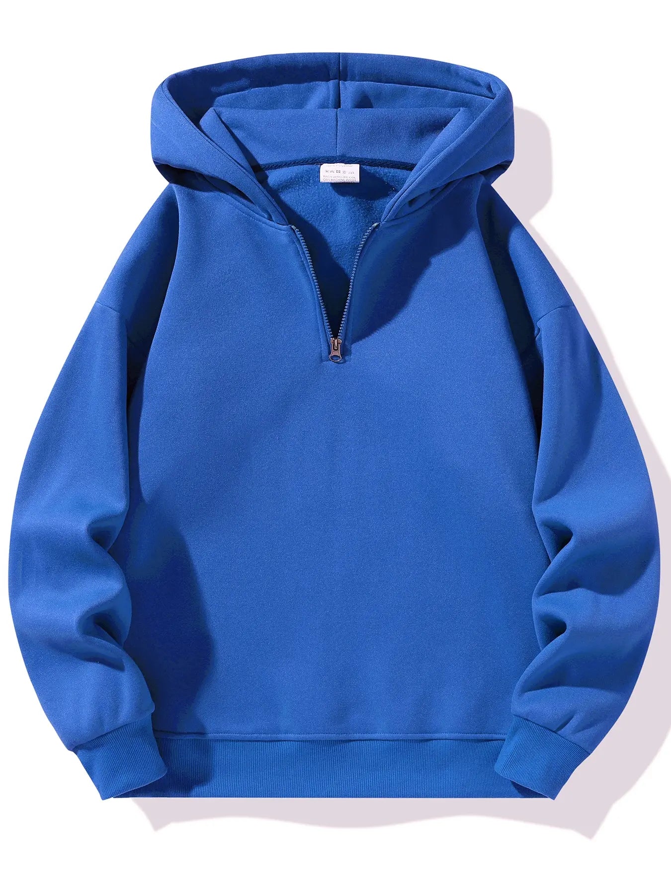 Men's Essential Half Zip Hoodie with Drop Shoulder Design, Regular Fit Long Sleeve Sweatshirt for Fall and Winter Casual Wear