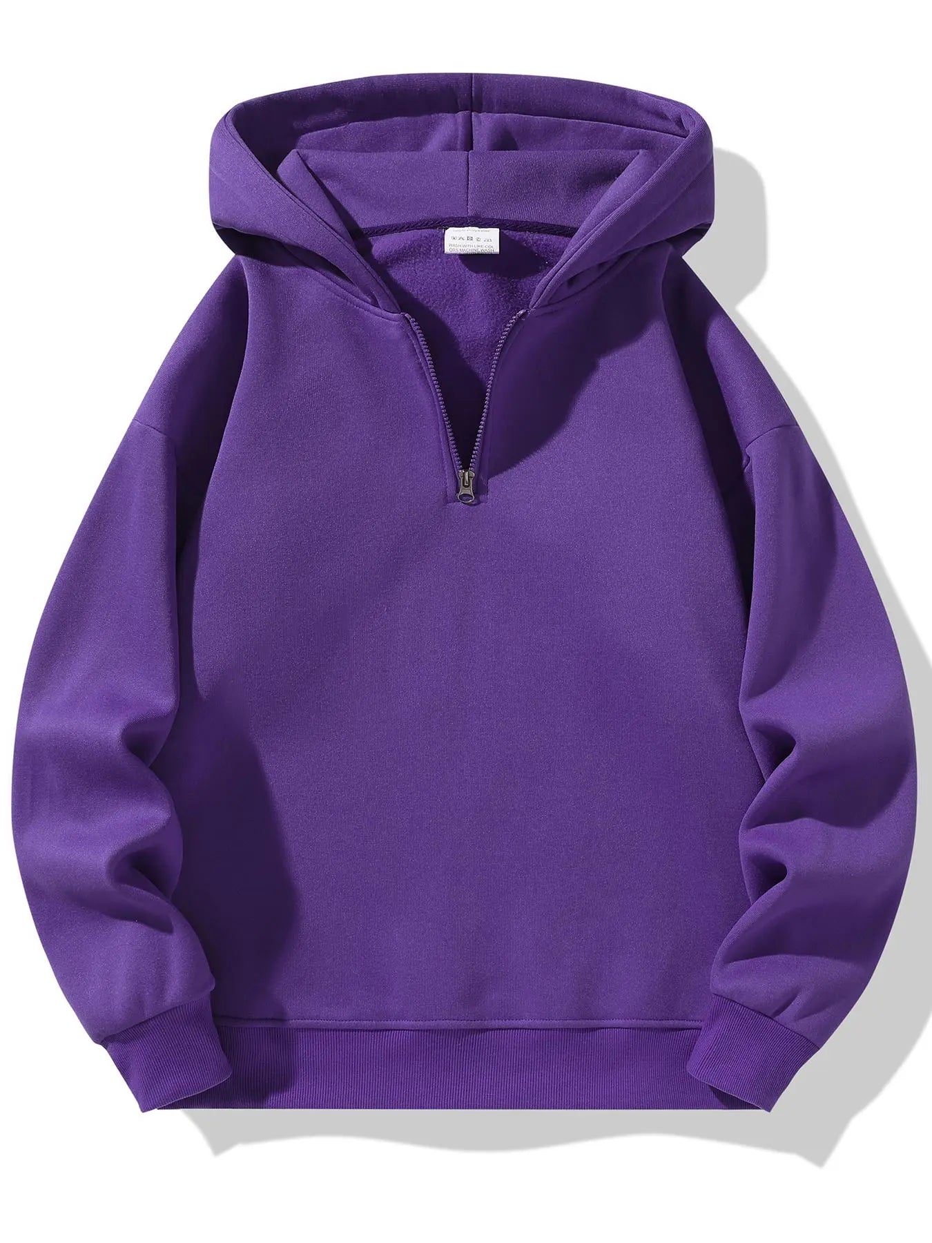 Men's Essential Half Zip Hoodie with Drop Shoulder Design, Regular Fit Long Sleeve Sweatshirt for Fall and Winter Casual Wear