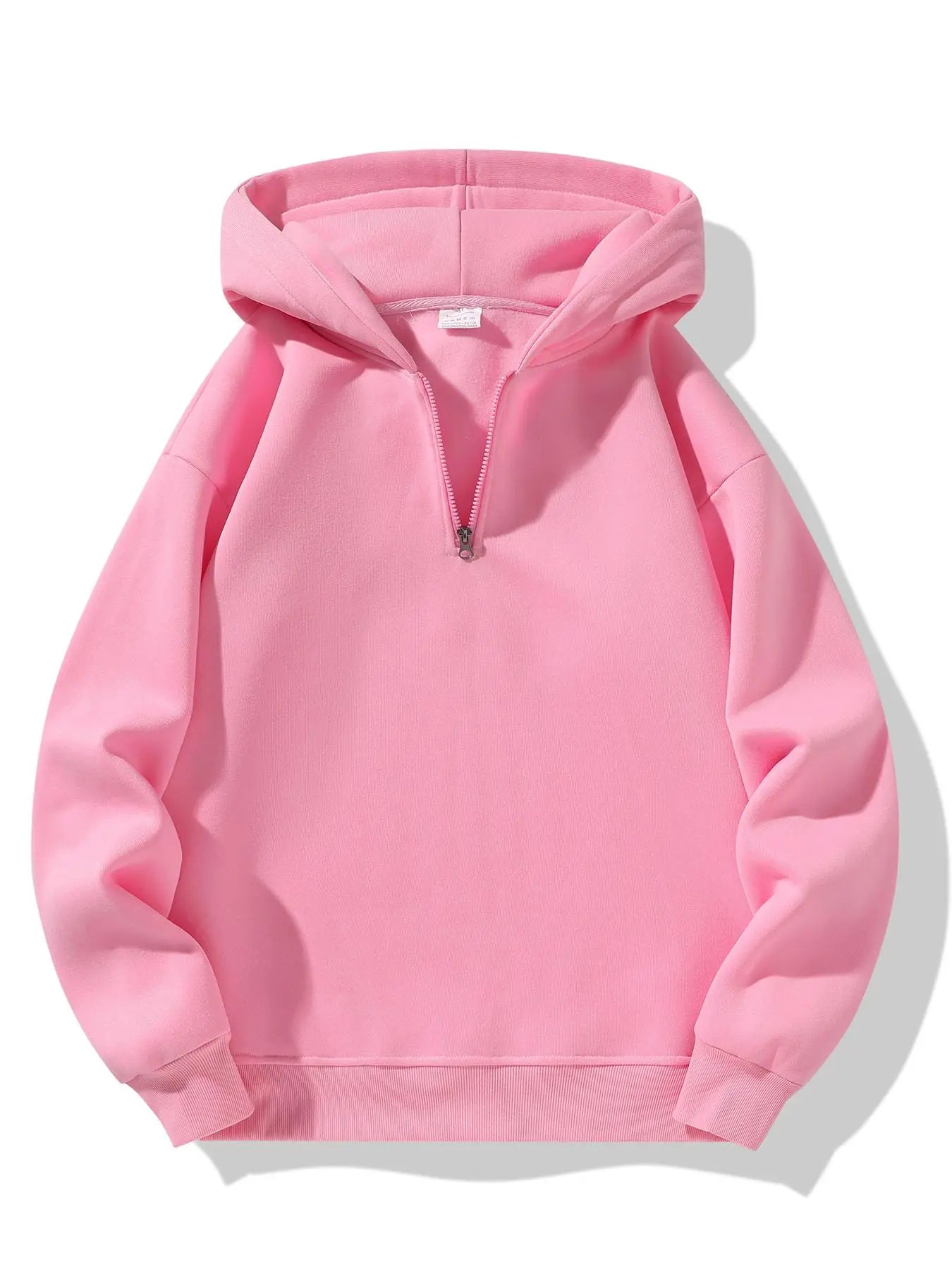 Men's Essential Half Zip Hoodie with Drop Shoulder Design, Regular Fit Long Sleeve Sweatshirt for Fall and Winter Casual Wear