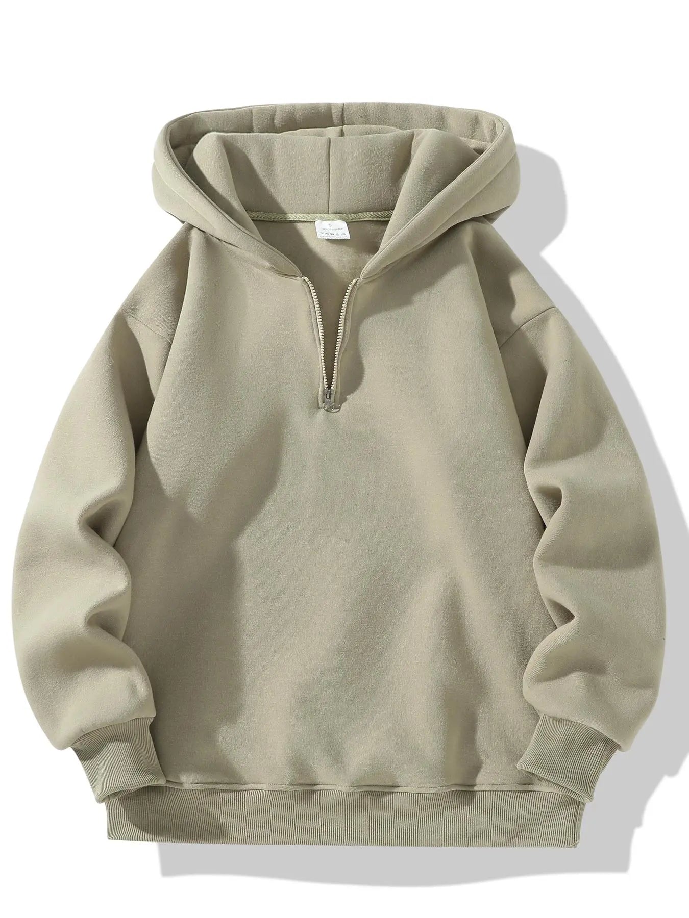 Men's Essential Half Zip Hoodie with Drop Shoulder Design, Regular Fit Long Sleeve Sweatshirt for Fall and Winter Casual Wear