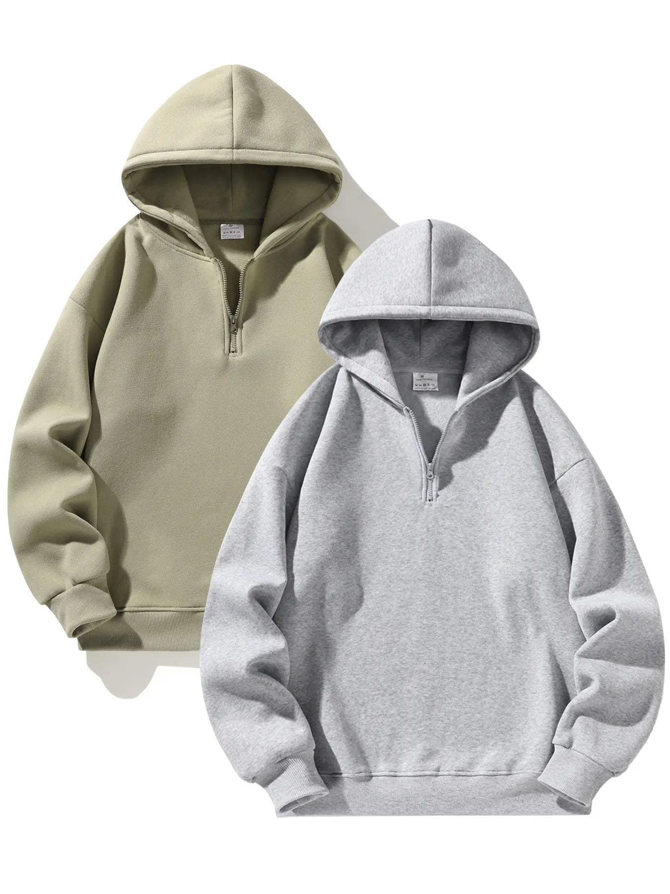 Men's Essential Half Zip Hoodie with Drop Shoulder Design, Regular Fit Long Sleeve Sweatshirt for Fall and Winter Casual Wear