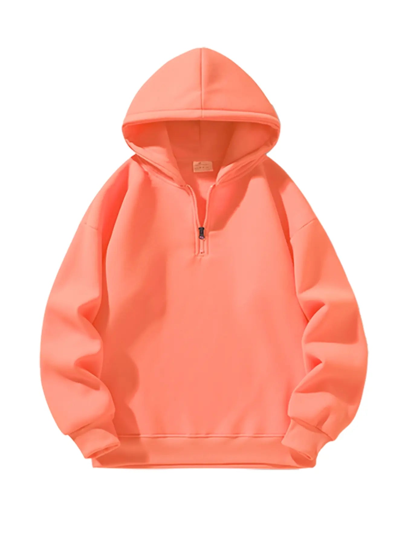 Men's Essential Half Zip Hoodie with Drop Shoulder Design, Regular Fit Long Sleeve Sweatshirt for Fall and Winter Casual Wear