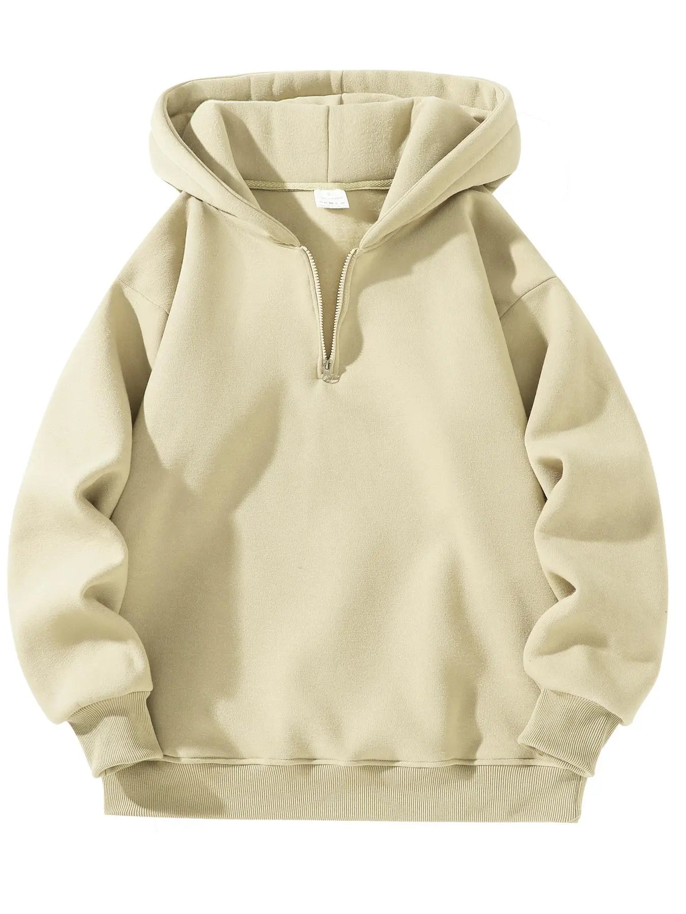 Men's Essential Half Zip Hoodie with Drop Shoulder Design, Regular Fit Long Sleeve Sweatshirt for Fall and Winter Casual Wear